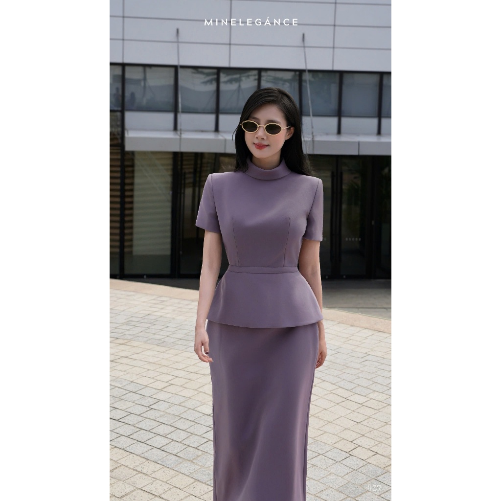 MINELEGÁNCE | SET VEST ÁO & CHÂN VÁY BÚT CHÌ THANH LỊCH, SANG TRỌNG - MIN37
