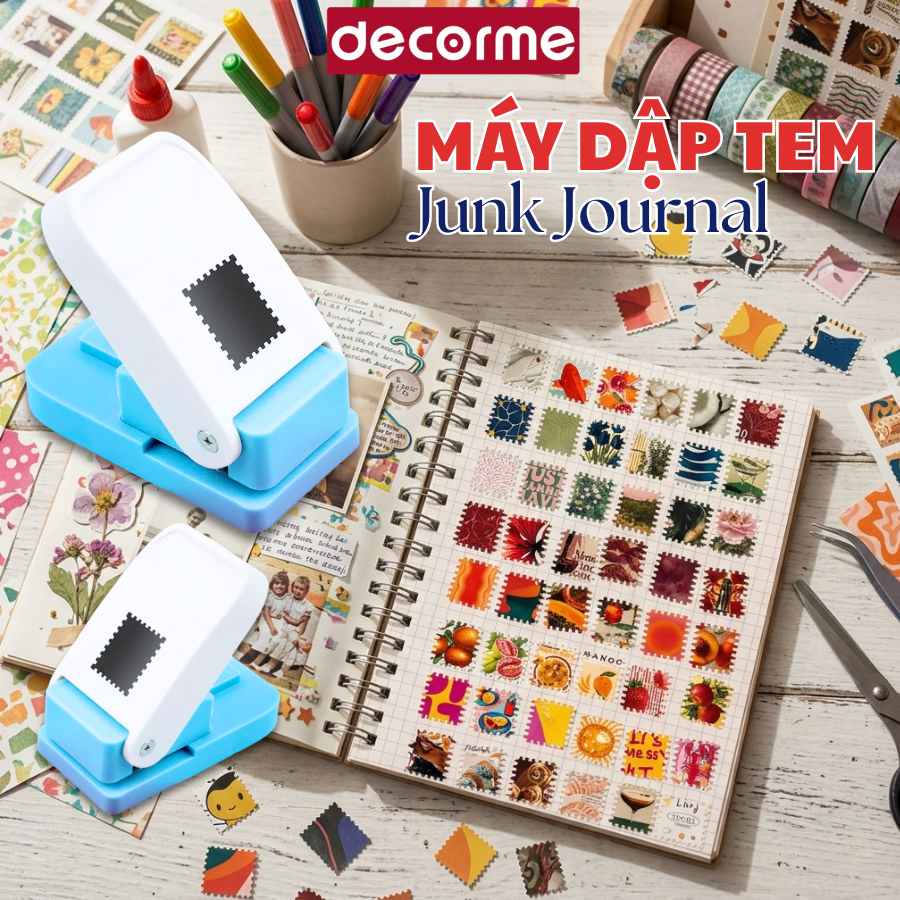 Máy Dập Nổi Tem Viền Stamp Border Punch Cắt Giấy Scrapbook DIY Postage Stamp Punch Thủ Công