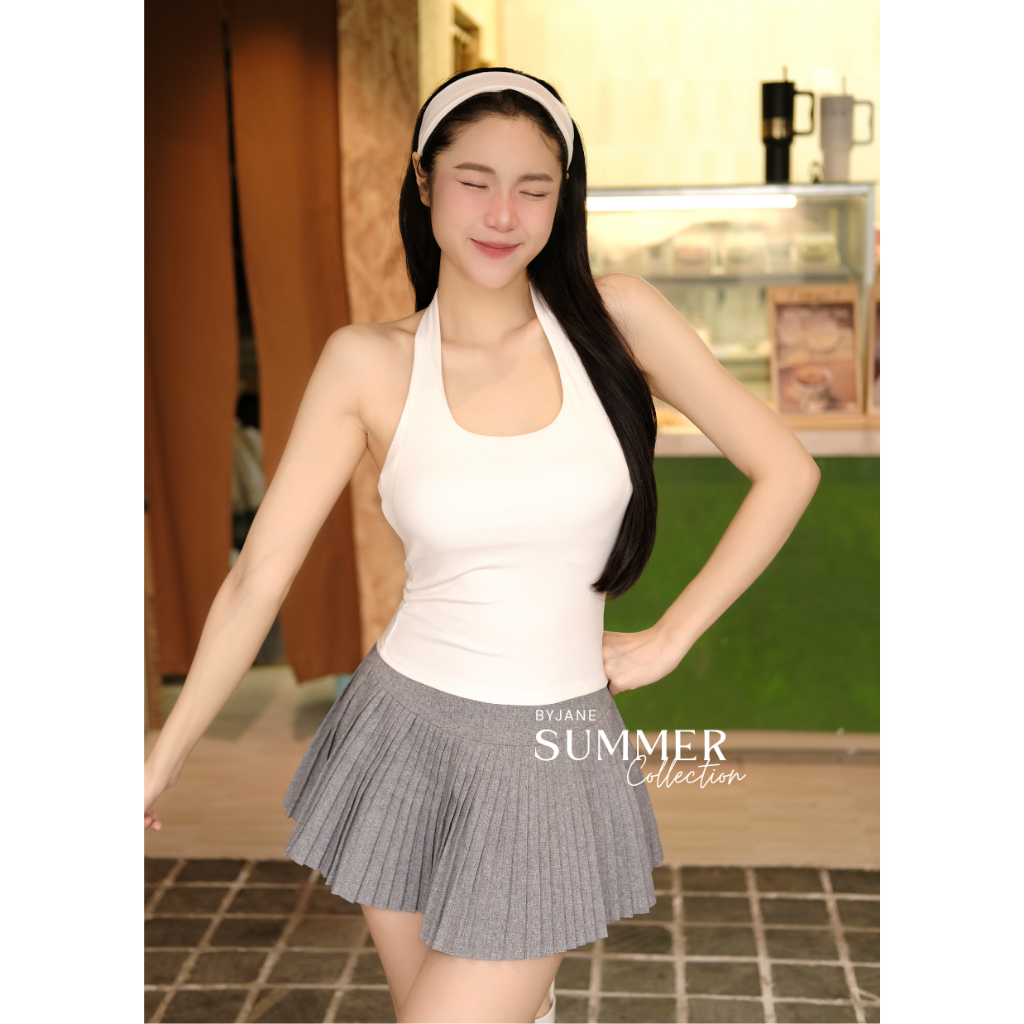 (TẶNG BĂNG ĐÔ)(Từ 39-62kg) Áo cổ Yếm Ôm Body Quyến Rũ Năng Động Nhiều màu -BYJANE-111