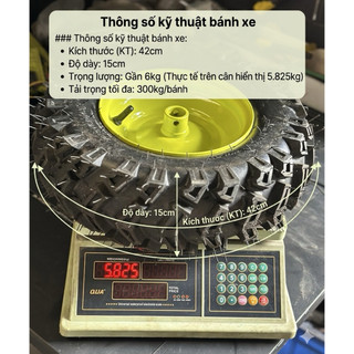 Bánh Máy Cày vỏ dày không ruột tải trọng cao - bánh hơi mới chưa dùng có trầy sơn ít