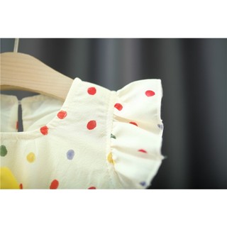 Váy bé gái dáng bí phồng style Hàn 9th-4 tuổi chấm bi nơ to D1304 Bí Ngô Nhỏ