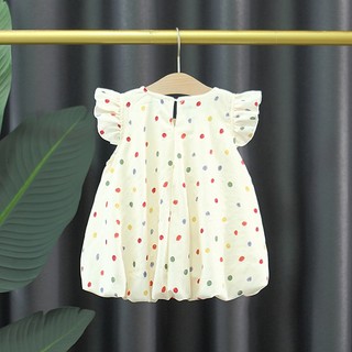 Váy bé gái dáng bí phồng style Hàn 9th-4 tuổi chấm bi nơ to D1304 Bí Ngô Nhỏ