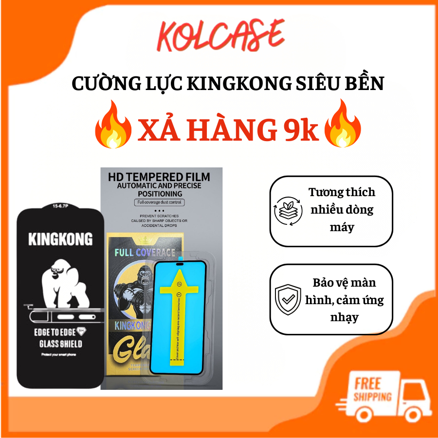 [ Flashsale 1k ] Đồng giá 9k Kính cường lực KINGKONG KTC  bảo vệ màn hình, tự dán tại nhà.