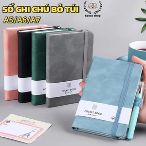 Sổ Tay Mini Bìa Da A5/A6/A7 Cao Cấp - Sổ Ghi Chép Kẻ Ngang 192 Trang 80gsm - Sổ Tay Bỏ Túi Nhỏ Gọn Chống Nước