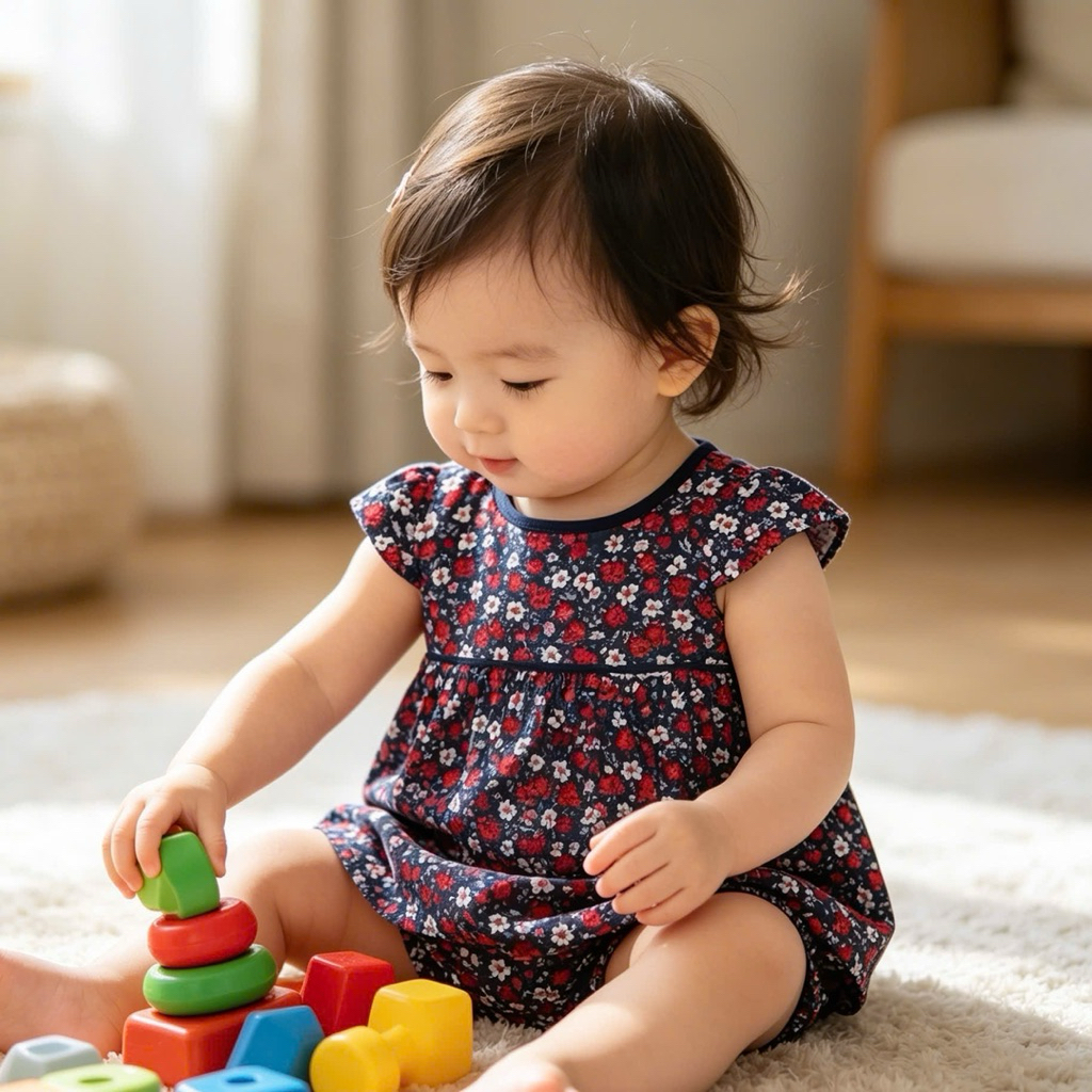 Set Váy Bé Gái Xuất Dư Kèm Chip Hoa Nhí Dễ Thương Mềm Mịn Size NB-3Y(4-13kg) D8216 C1754 C1757 L049