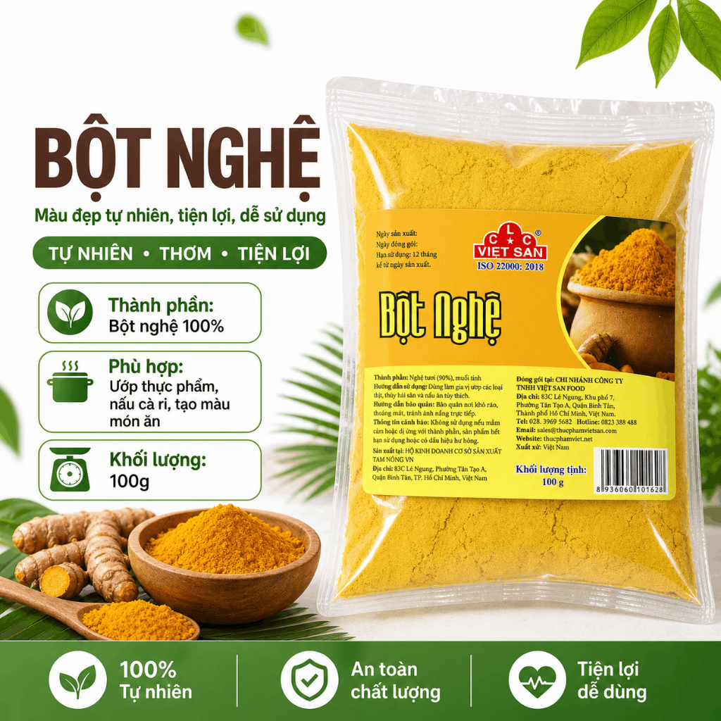 Gia Vị Thảo Mộc Việt San 100g - Điều Màu Ớt Khô Xay Thảo Quả