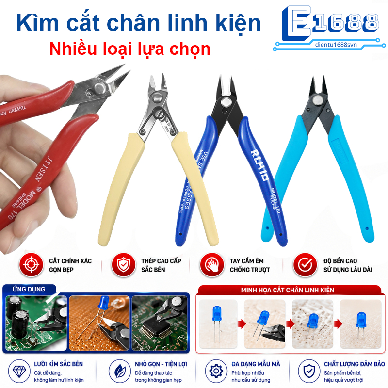 Kìm Cắt Chân Linh Kiện SP23 XURON PLATO Mini 5 Inch