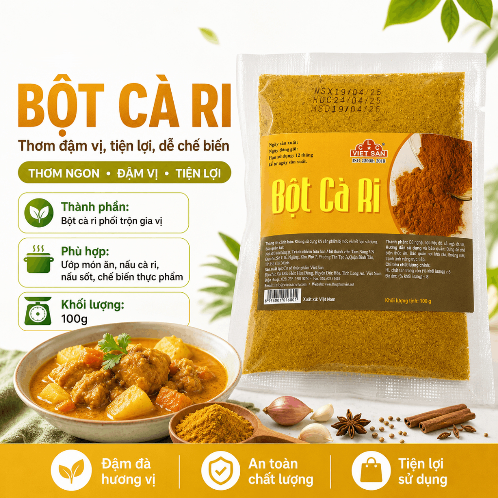 Gia Vị Thảo Mộc Việt San 100g - Điều Màu Ớt Khô Xay Thảo Quả