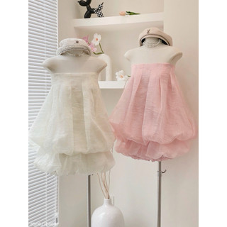 SEP House - Set voan xốp áo cúp dáng bí phối chân váy nhắn bồng bềnh kem hồng tiểu thư sang trọng - Hàng loại 1