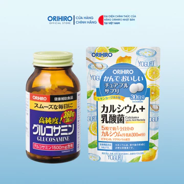 Combo Glucosamine và Canxi hỗ trợ xương khớp hiệu quả (Glucosamine 360 Viên + Canxi túi)