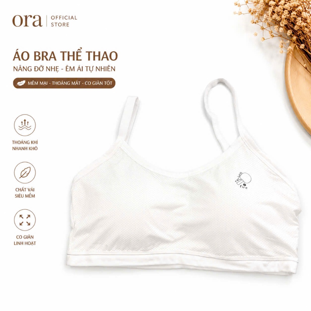 Áo Bra Bé Gái Cotton Lưới Thoáng Khí  Co Giãn Êm Mềm Ora, Lót Lá