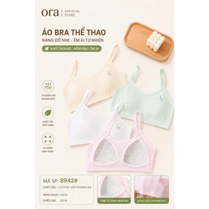 Áo Bra Bé Gái Cotton Lưới Thoáng Khí Co Giãn Êm Mềm Ora, Lót Lá