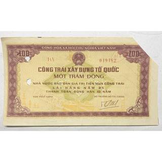 [SƯU TẦM XƯA VIỆT NAM] 100 đồng Công trái Xây dựng Tổ quốc 1983 1984 Sưu tầm Hiếm
