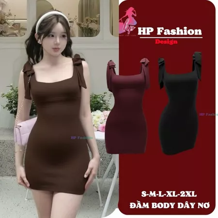 Đầm hai dây bản to DÂY NƠ không mút ôm body  dáng ngắn, váy kiểu trơn basic  đen đỏ xanh  vải thoáng mát