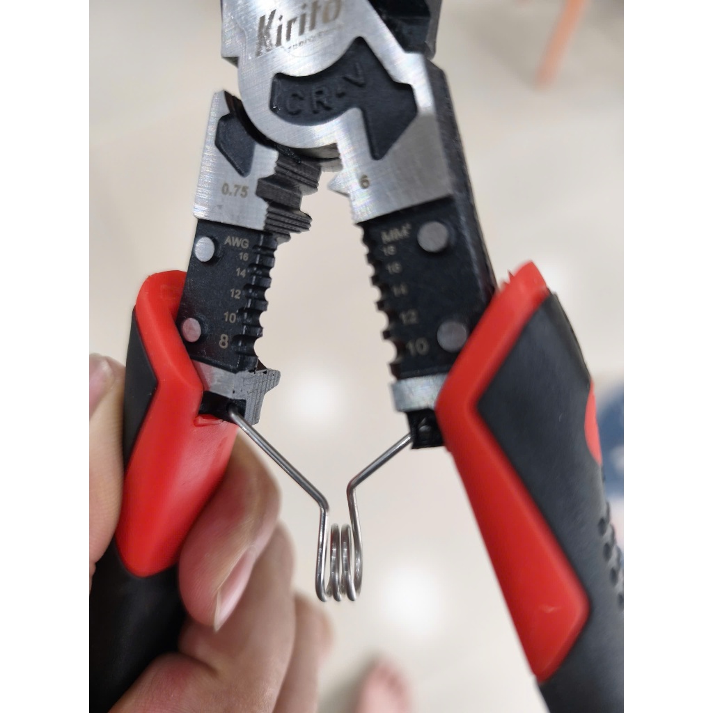 Kìm Nhọn KIRITO có lò so Đa Năng 8' – Kìm Mũi Dài, Kìm Điện, Kìm Kẹp, Cắt Dây, Tuốt Dây Tiện Dụng