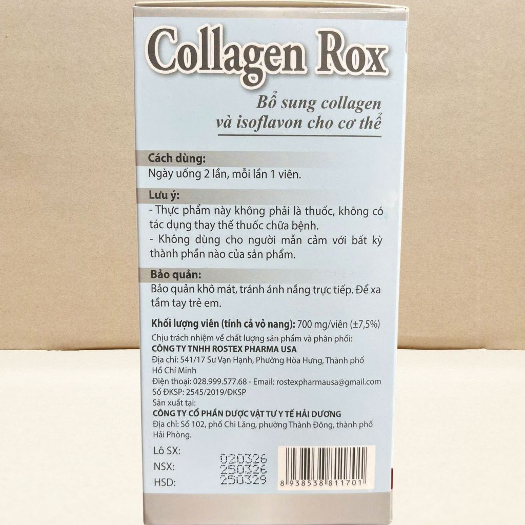 Collagen Rox Trắng - Rostex - Hải Dương - Vitamin Chữa Lành