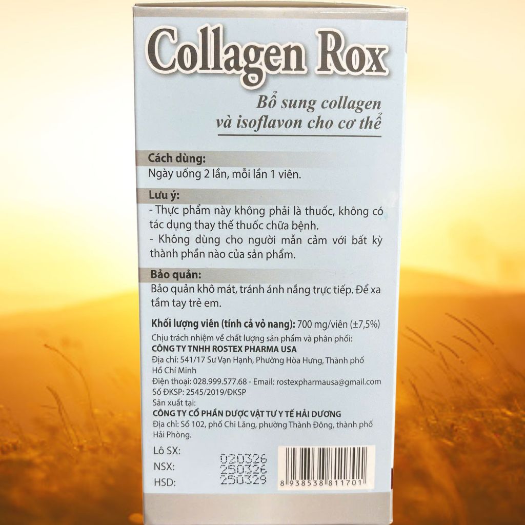 Collagen Rox Trắng - Rostex - Hải Dương - Vitamin Thanh Lọc