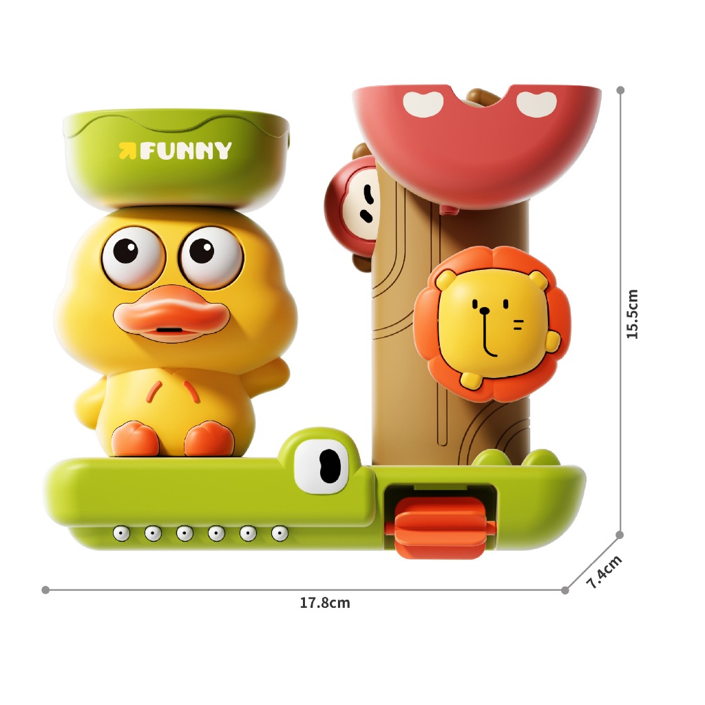 Thác Nước Vịt Funny Vịt Nhà Tắm Funny Đồ Chơi Nhà Tắm Thác Nước Vịt Sư Tử Funny 3in1 - Đồ Chơi PUPU HOUSE