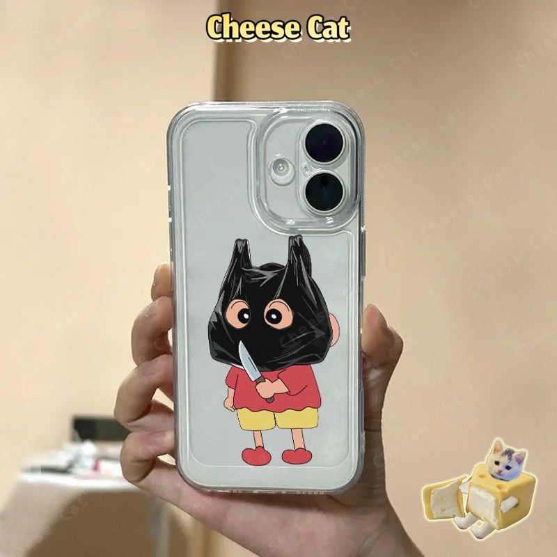 Ốp lưng iPhone hình shin cặp đôi ngộ nghĩnh cho iPhone 12 11 13 14 16 17 15 Pro Max 7 8Plus SE2 SE3 Ốp bảo vệ trong suốt