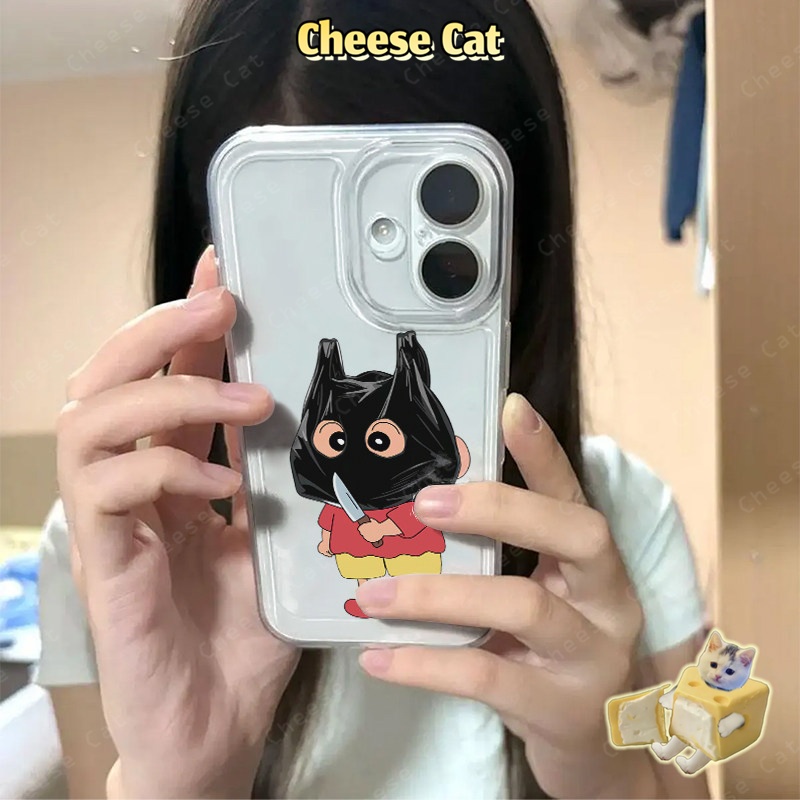 Ốp lưng iPhone hình shin cặp đôi ngộ nghĩnh cho iPhone 12 11 13 14 16 17 15 Pro Max 7 8Plus SE2 SE3 Ốp bảo vệ trong suốt