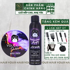 COMBO APESTOMEN Sáp Volcanic Clay 80ml + Gôm Anti Gravity Extreme Hold Spray 300ml