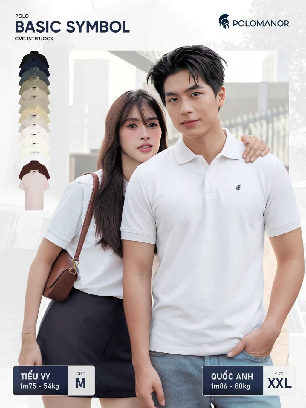 [BEST SELLER] Áo polo nam BASIC SYMBOL, POLO QUỐC DÂN vải cá sấu cotton interlock - POLOMANOR — thời trang couple Việt Nam