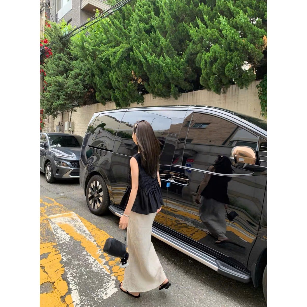 𝗟𝗶𝗰𝗲  -  Áo Linen tưng ướt xếp ly babydoll