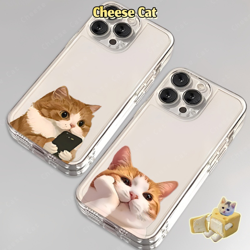 Mèo con suy nghĩ Ốp Lưng iPhone 13 14 12 11 15 16 17 Pro Max 8Plus SE2 SE3 Ốp Bảo Vệ Trong Suốt