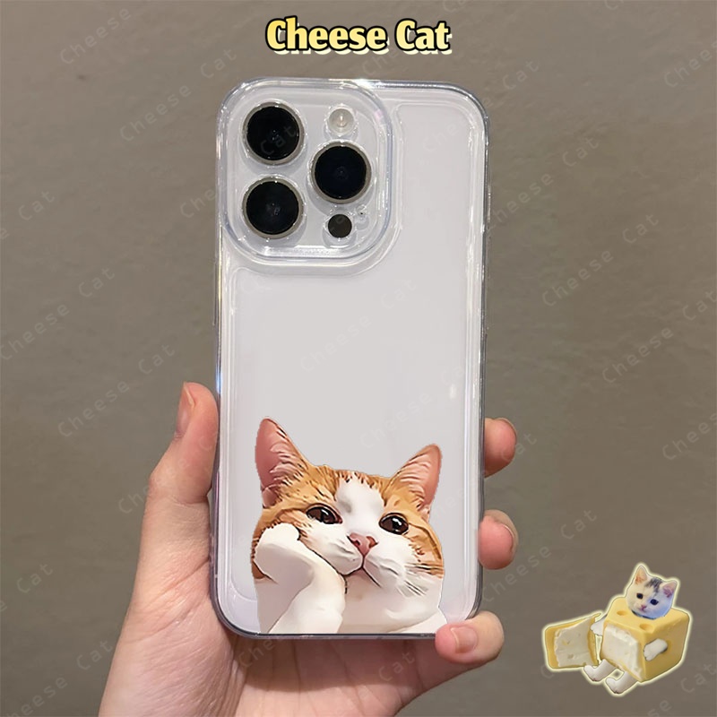 Mèo con suy nghĩ Ốp Lưng iPhone 13 14 12 11 15 16 17 Pro Max 8Plus SE2 SE3 Ốp Bảo Vệ Trong Suốt