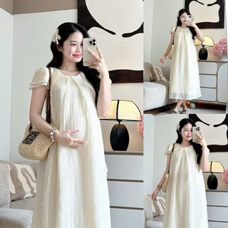 VÁY BẦU CỘC TAY TẰM BE ĐÍNH HOA HAI LỚP XINH