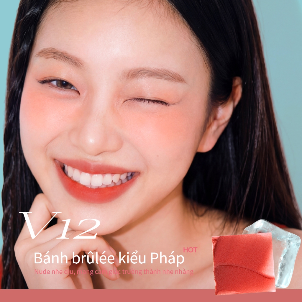 [HOT] Son lì Mooekiss Velvet Matte Lipstick giúp giảm thâm môi làm sáng tông da phù hợp với da vàng 17 màu V01 3g