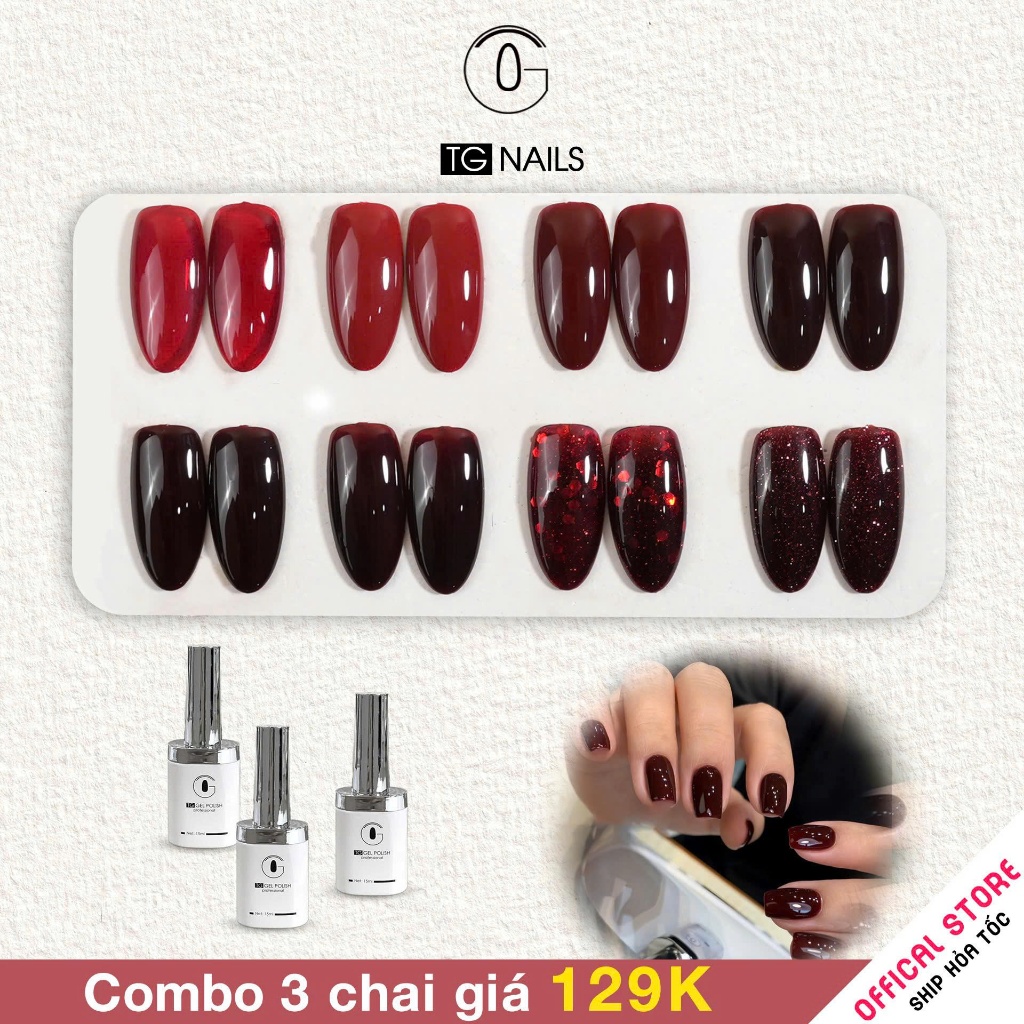 Sơn gel đỏ lẻ TG thời thượng, sáng da