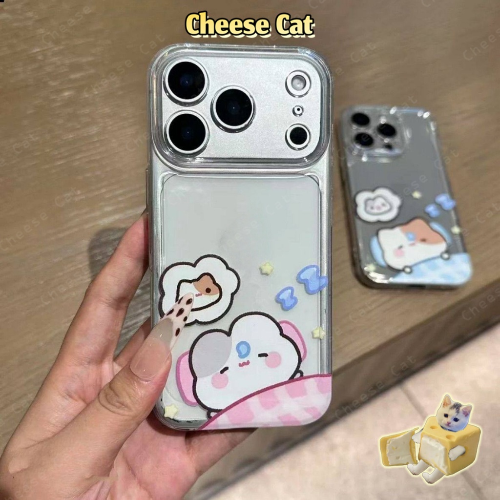 Nhớ cặp đôi mèo và thỏ Ốp Lưng iPhone 13 14 12 11 15 16 17 Pro Max 8Plus SE2 SE3 Ốp Bảo Vệ Trong Suốt