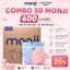 5D MONJI - Thùng 600 Chiếc Khẩu Trang 3 Lớp Kháng Khuẩn,Chống Bụi Mịn