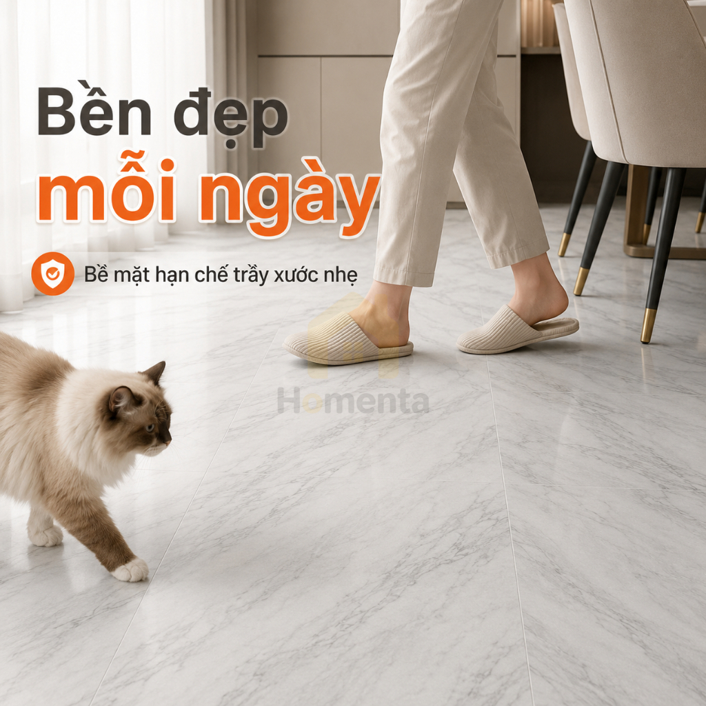 Gạch dán sàn PVC vân đá xám 30x30cm dày 1.5mm tấm dán nền nhà tự dán chống nước phòng khách nhà bếp phòng ngủ cửa hàng