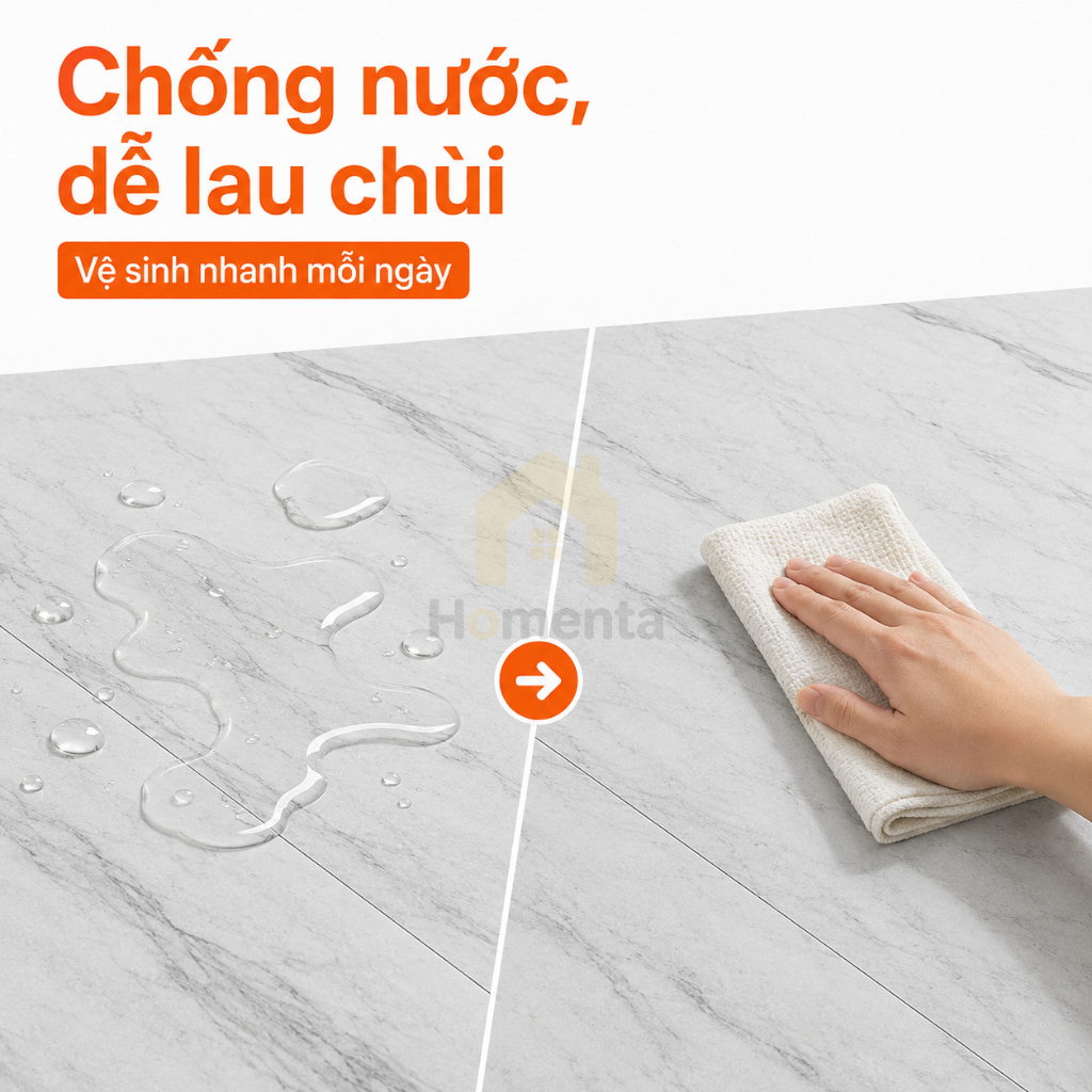 Gạch dán sàn PVC vân đá xám 30x30cm dày 1.5mm tấm dán nền nhà tự dán chống nước phòng khách nhà bếp phòng ngủ cửa hàng