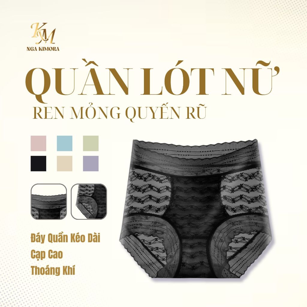Quần lót nữ cạp cao ren mỏng cao cấp không lộ viền – quyến rũ, thoáng khí & tôn dáng tối đa M12