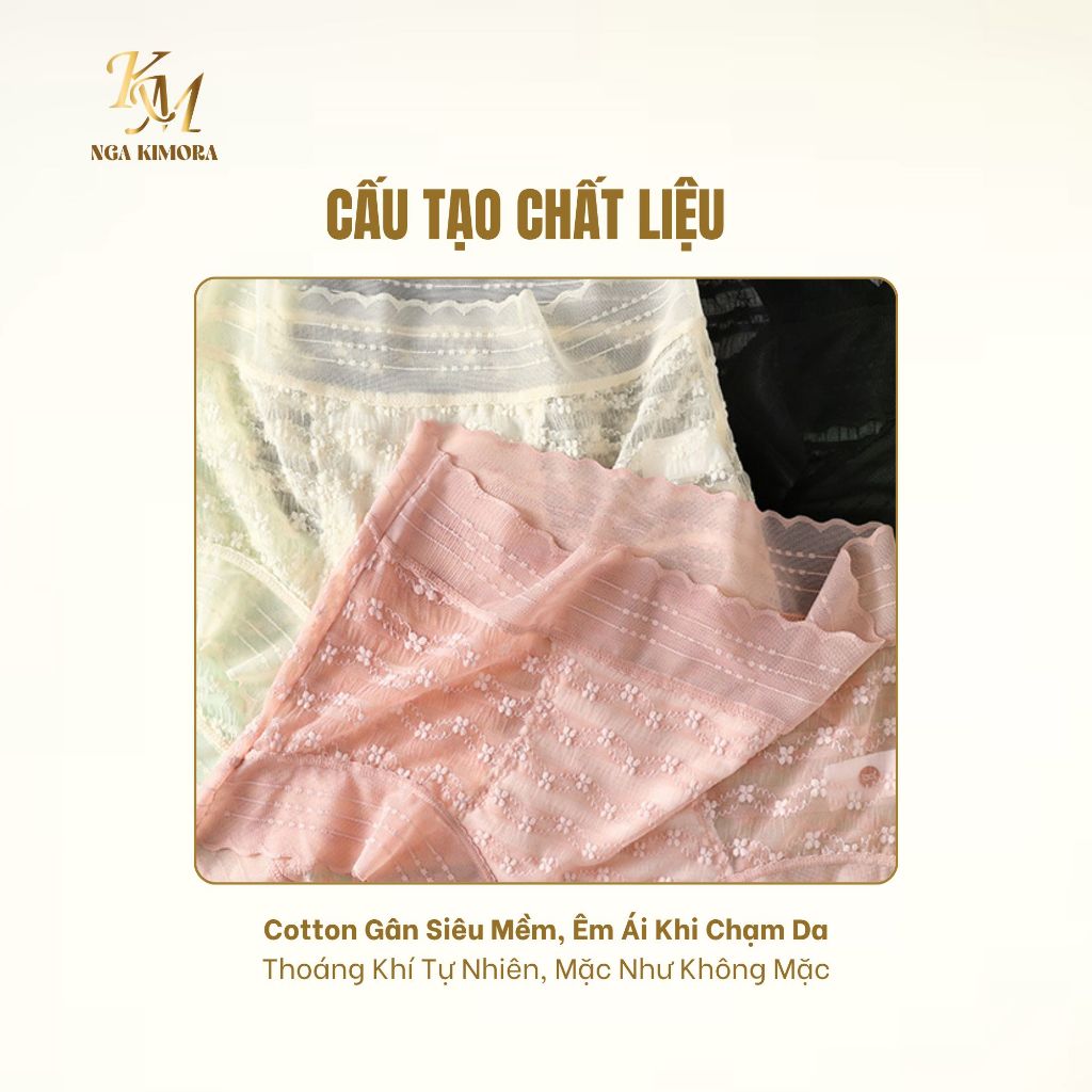 Quần lót nữ cạp cao ren mỏng cao cấp không lộ viền – quyến rũ, thoáng khí & tôn dáng tối đa M12