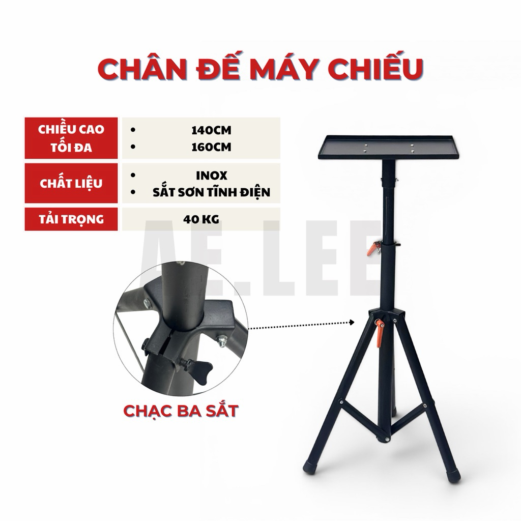 [XẢ KHO LỖI NHẸ] Chân Đỡ Máy Chiếu, Laptop Inox / Sắt 1m4, 1m6 - Chạc Ba, Giá Đỡ, Đa Năng, Gấp Gọn, Chắc Chắn - AE.LEE