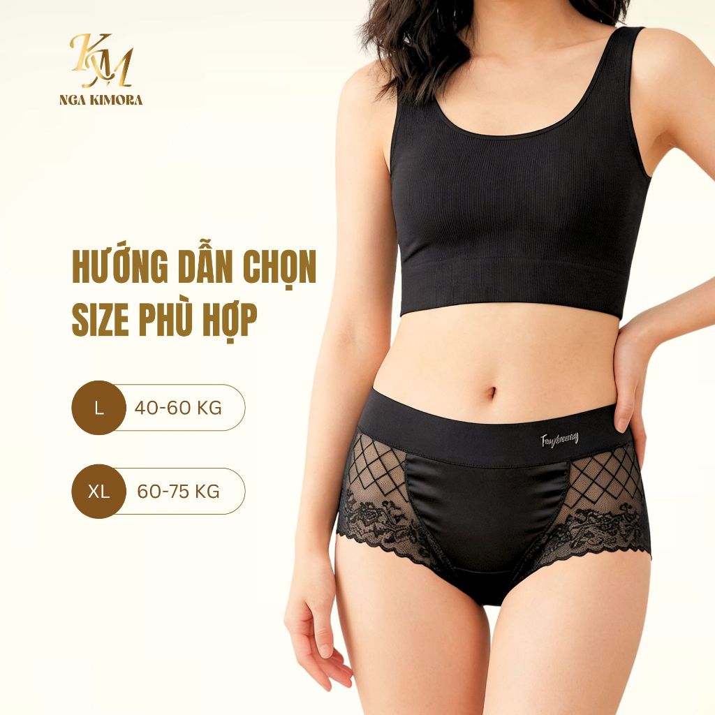 Quần lót nữ lụa pha ren cao cấp, cạp trung, mềm mại, quyến rũ, thoáng khí FGE M11