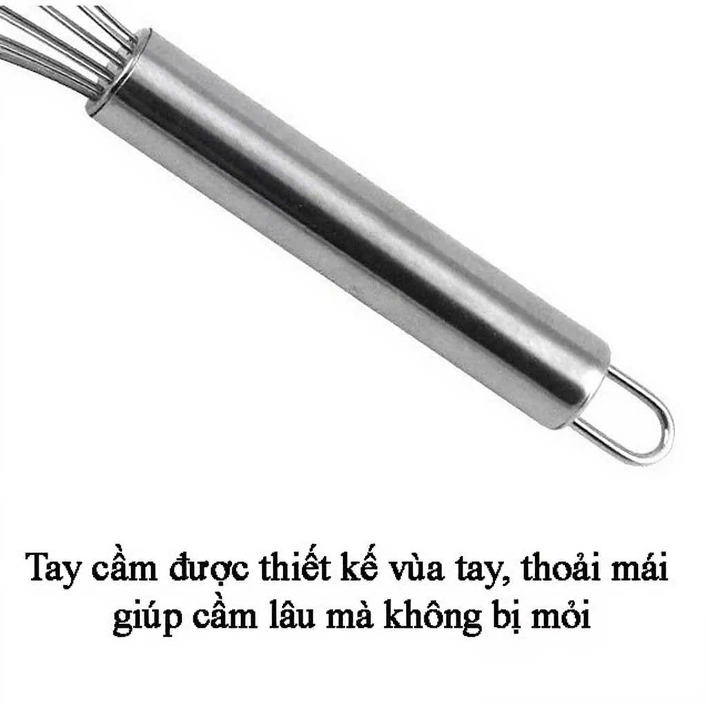 Phới đánh trứng cầm tay, phới lồng đánh trứng bằng thép không gỉ, đủ size dùng cho làm bánh, nhà bếp