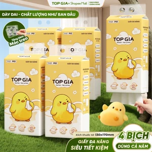 Thùng 4 Bịch Khăn Giấy Pio TopGia 200 Lần Rút Cao Cấp Chắc Chắn Siêu Dai Mềm Mịn