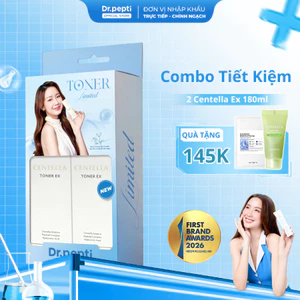 Combo Hai Nước Hoa Hồng Dr.Pepti Centella Toner Ex Cấp Ẩm Dưỡng Da Căng Bóng 180ml HH01