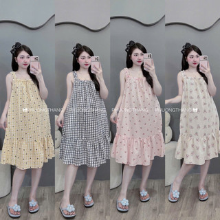 VÁY BẦU ĐŨI HÀN HAI DÂY BẢN TO BO CHUN - Nhiều Màu