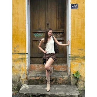 Áo tank top OLV len dệt kim Knit V Neck Tank Top thanh lịch