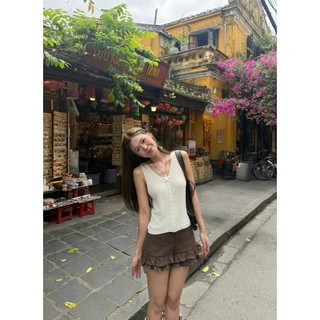 Áo tank top OLV len dệt kim Knit V Neck Tank Top thanh lịch