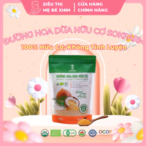 Đường Hoa Dừa Hữu Cơ SOKFARM -Giàu Khoáng Chất, Chỉ Số Đường Huyết Thấp, Không Tinh Luyện - Túi 300g