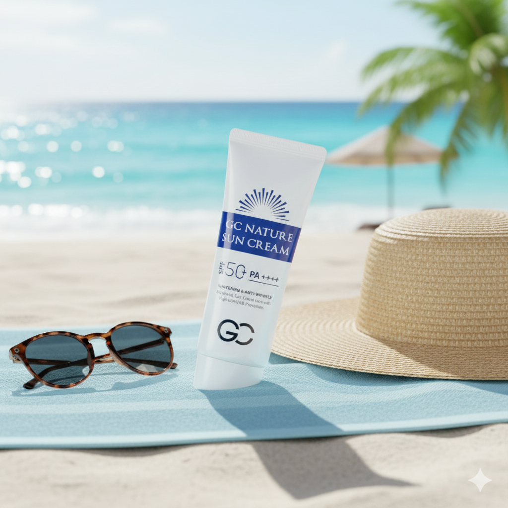 Combo 2 Kem Chống Nắng Nâng Tone Dưỡng Trắng GC Nature Sun Cream SPF 50+ PA++++ Tuýp 60ml không bết rít.