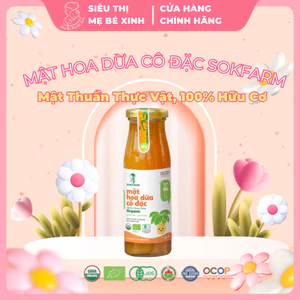Mật Hoa Dừa Cô Đặc Hữu Cơ Sokfarm - Thay Thế Đường Tinh Luyện, Cho Bé Ăn Dặm - Chai 250g