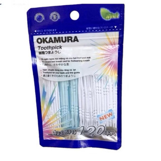 Tăm nhựa Okamura chất lượng Nhật Bản (bịch 140/120/90/80/50 cây), tăm chỉ nha khoa cao cấp